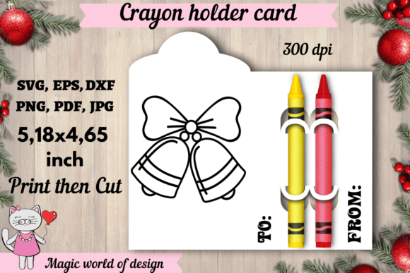 Christmas Bell Coloring Card Svg, Crayon Graphics & Coloring Pages Amp