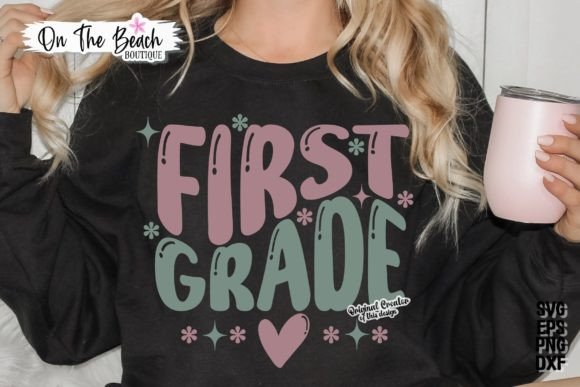 First Grade Retro Wave: SVG & T-Shirt Graphics