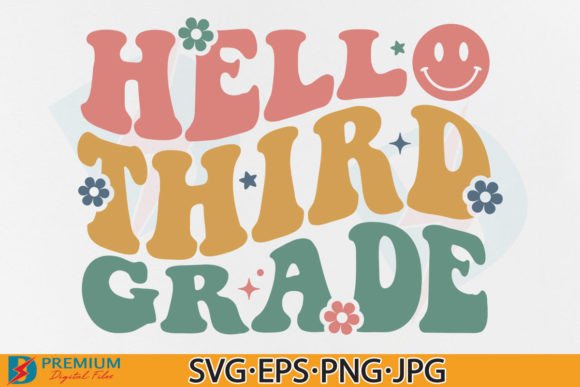 Hello Third Grade SVG: Retro Graphics for T-Shirt Designs