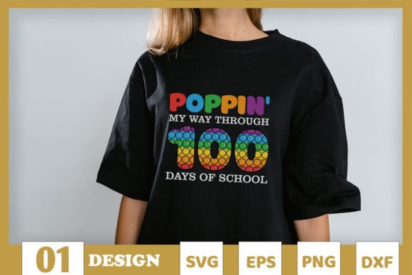 Poppin 100 Day School Graphics & T-Shirt Designs