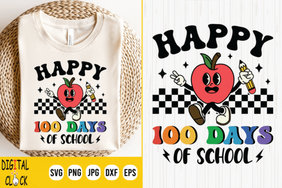 Retro 100 Days Graphics for T-Shirt Designs