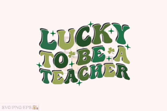 Retro Lucky Teacher SVG for Graphics & T-Shirt Designs