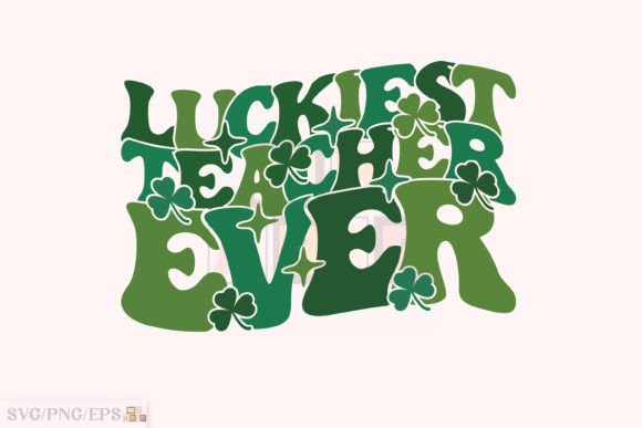 Retro Lucky Teacher SVG for T-Shirt Designs