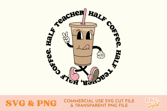 Review: Half Teacher Half Coffee Retro Mascot for Embroidery
